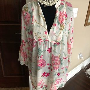 Flowy Tunic Floral Blouse